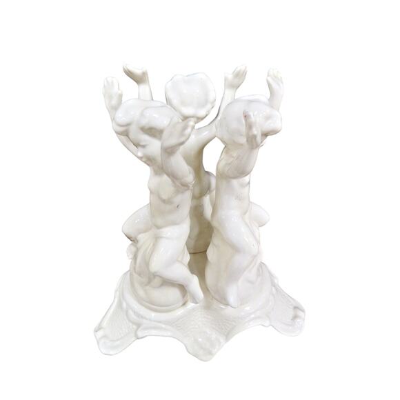 Vintage Italian 3 Cherub Figurine Bowl Support Or Plate Support - Italy - Picture 1 of 7